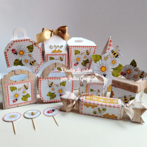 Caja decorativa modelo "Abejitas y margaritas"