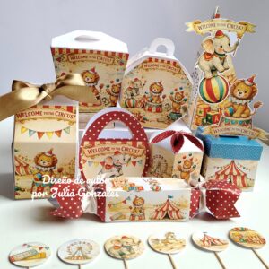 Caja decorativa modelo "Vintage circus"