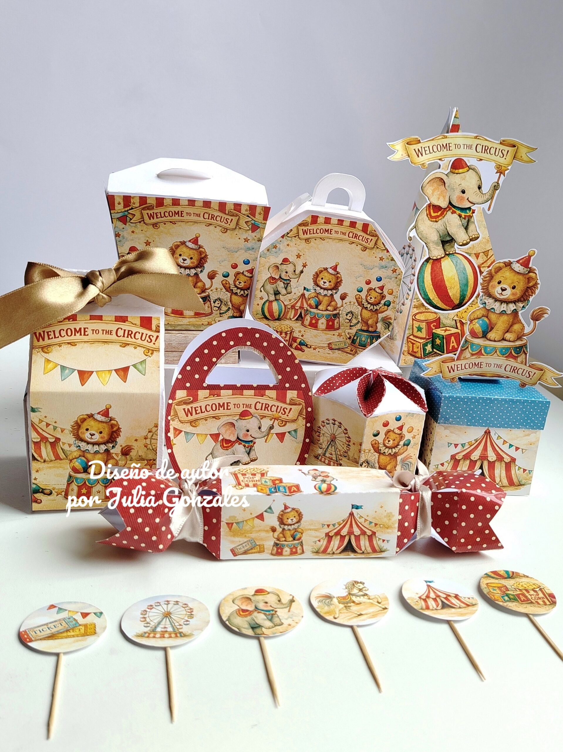 Caja decorativa modelo "Vintage circus"